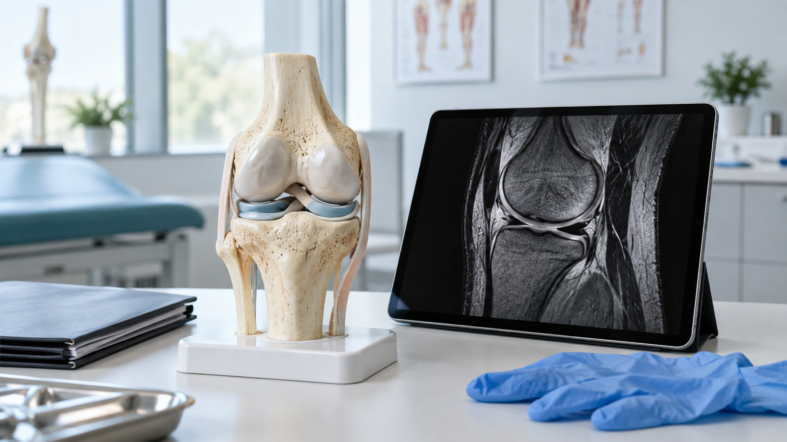 Knee meniscus model and MRI review