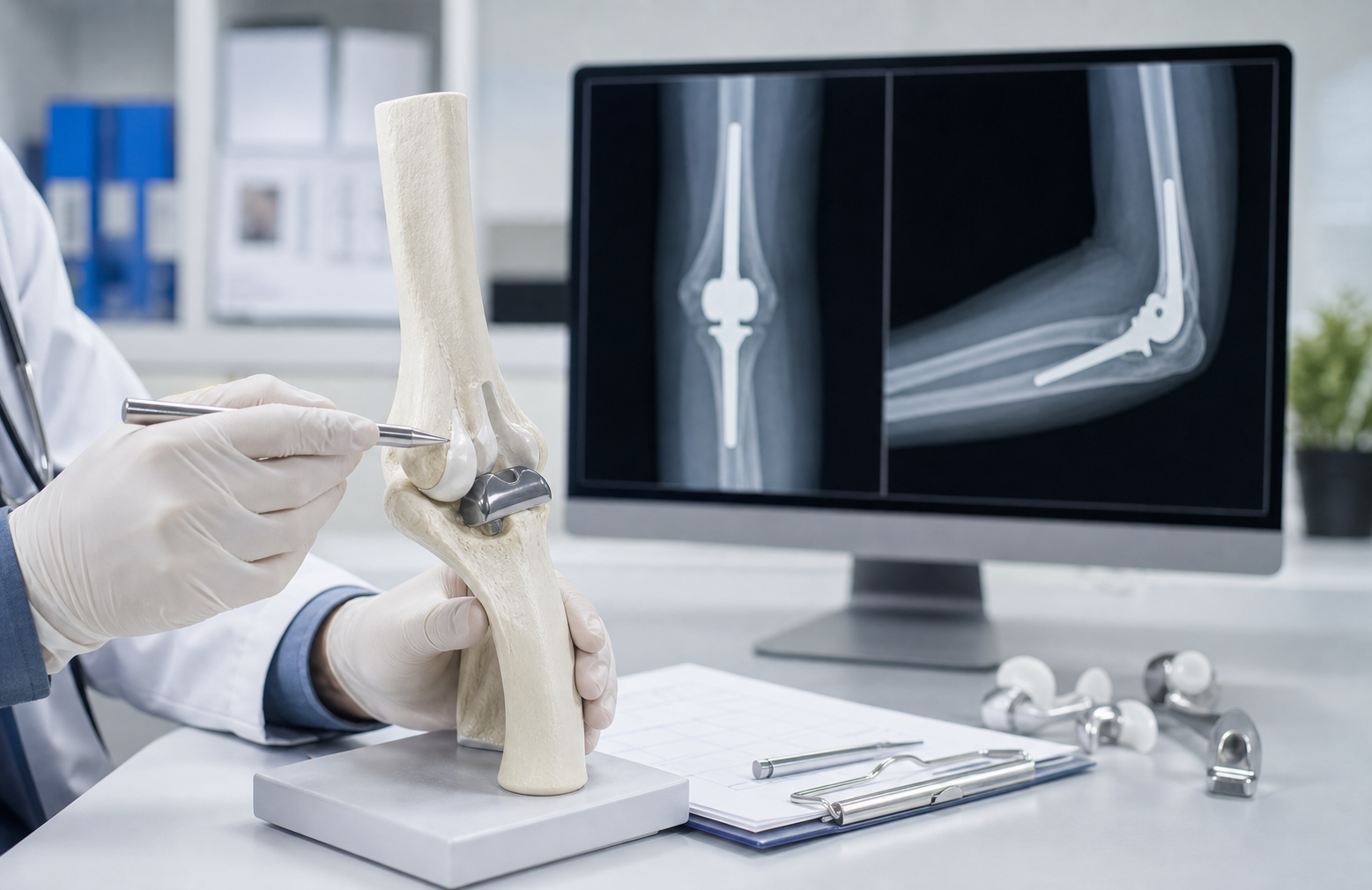 Elbow replacement implant and procedure planning